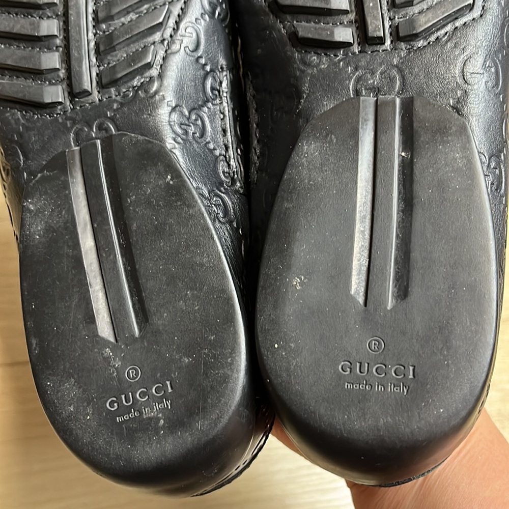 GUCCI Signature Driver Loafers-Guccissima leather, black SIZE 7 1/2 US - Picture 11 of 12